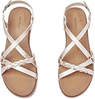 Veittes Women's Flat Slide Sandals - Fashion Adjustable Cross Strappy Braided Flat Summer Shoes.(2207023,GD/MF,5 UK)