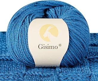 100% Merino Wool Yarn, 6-Ply Luxurious and Soft Yarn for Hand Knitting & Crocheting, 1.76 OZ/50g, 127 yds/116 Meters(Jazz Blue, 1 Ball)