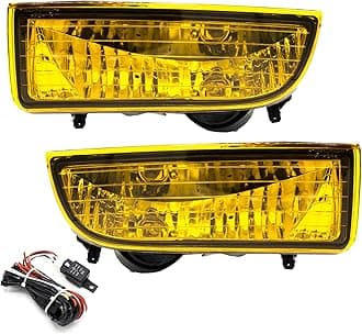 YLT AUTO A Pair of Front Bumper Running Fog Light Replacement Kit with Bulbs and Wiring for 1997 1998 1999 2000 2001 Honda Prelude (Yellow Lens)