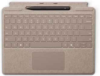 Microsoft Surface Pro Keyboard for Surface Pro Copilot+ (11th Edition), Pro 9 and 8 with Pen Storage, Alcantara Material, Dune