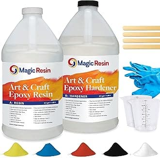 Epoxy Resin Kit for Art & Craft | 1 Gallon(128oz) | Odorless | Crystal Clear Epoxy Resin | Jewelry, Earrings, Coasters, Casting, Molding, Crafting & More | Includes Many Accessories