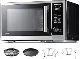TOSHIBA Countertop Microwave Oven Air Fryer Combo, Inverter, Convection, Broil, Speedy Combi, Even Defrost, Humidity Sensor, Mute Function, 27 Auto Menus, 1.0 cu.ft, 1000W, Stainless Steel