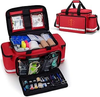 Trunab Emergency Responder Trauma Bag Empty, Professional First Aid Kits Storage Medical Bag with Inner Dividers and Anti-Scratch Bottom, Ideal for EMT, EMS, Paramedics, Bag ONLY-Patented Design