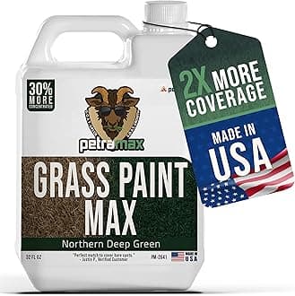 PetraMax Max Grass Paint for Lawn - Maintain Perfect Green Grass, Spray for Lawn & Shrubs Green Spray, Paint Pair with Petra Sprayers - Touch up Dog Spots - Non-Toxic Safe for Pets (Northern, 32 oz)