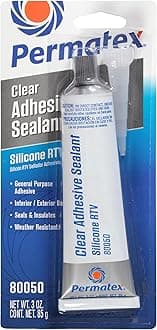 Clear RTV Silicone Adhesive Sealant Clear,3 oz,80050