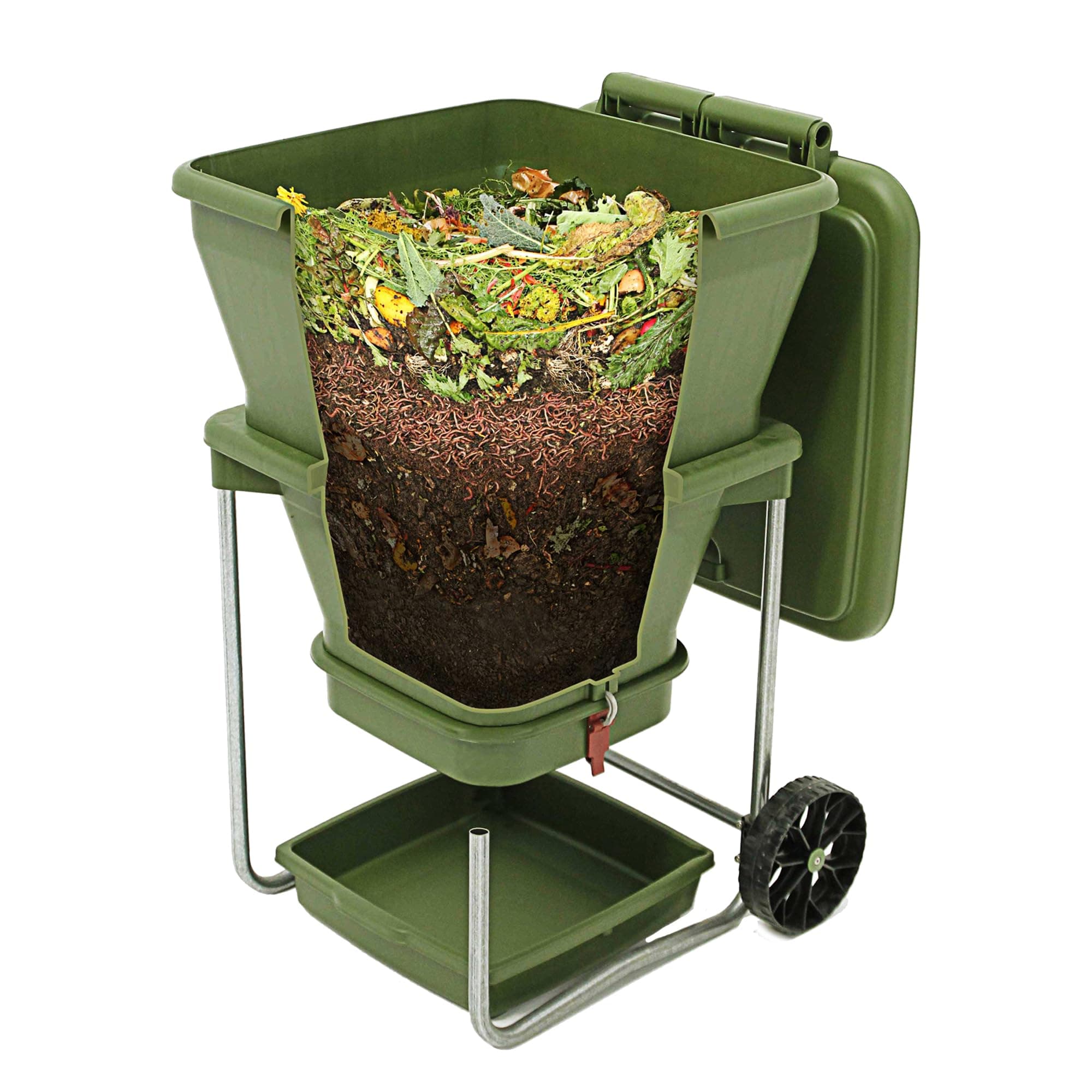 Worm Farm Composting Bin - Continuous Flow Through Vermi Composter for Worm Castings, Worm Tea Maker, Indoor/Outdoor, 20 gallons