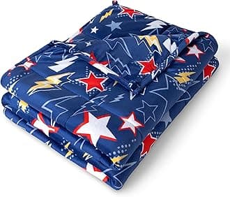 Bare HomeWeighted Blanket Twin or Full Size 7lb (40" x 60") - Minky Fleece - Premium Heavy Blanket Nontoxic Glass Beads (Superhero, 40"x60")
