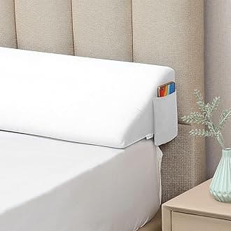Vekkia Queen Bed Wedge Pillow/Headboard Pillow/Foam Mattress Wedge,Bed Gap Filler to Close Gap (0-3.5") Between Headboard and Mattress Queen（Gray）