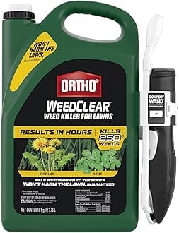 Ortho WeedClear Weed Killer for Lawns with Comfort Wand, Kills More than 250 Weeds including Dandelion and Clover, 1 gal.