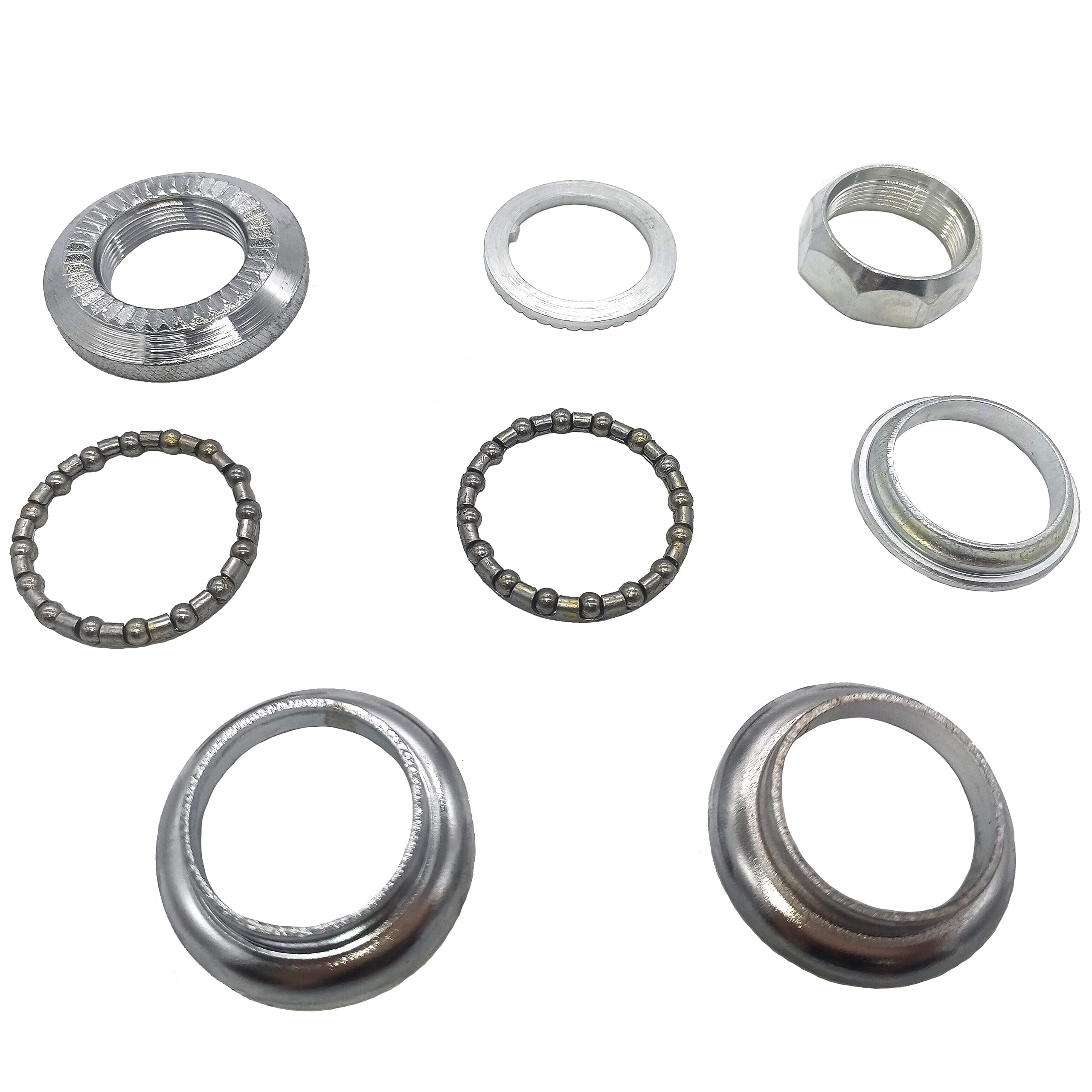 8 PCS Set Threaded Bicycle Headset Combo, Bicycle Front Fork Bowl Set 1"-24T22.23027mm