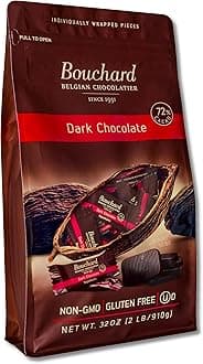 Bouchard Premium Belgian Dark Chocolate with 72% Cacao | Individually Wrapped Pieces (2 LB)