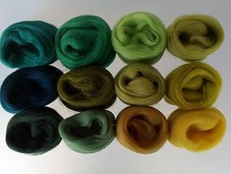 Assorted Colour Wool Sets - Pure Merino Wool Roving for Needle and Wet Felting Wool Tops (Set L)