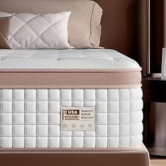 Full Mattress 14 Inch - Superior Hybrid Mattress in a Box for Back & Lumbar Support, 100 Night Trial, Individual Pocket Spring Firm Bed for Motion Isolation & Pressure Relief, CertiPUR-US Certified