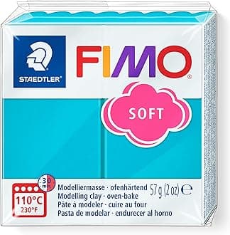 STAEDTLER 8020-39 FIMO Soft Oven-Hardening Polymer Modelling Clay - Peppermint (1 x 57g Block)