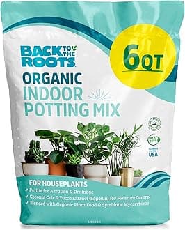 Back to the Roots 100% Organic Indoor Potting Mix (6 Quart), Promotes Healthy...
