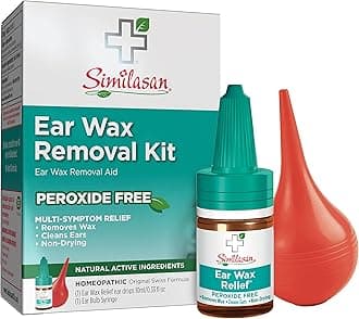 Similasan Ear Wax Removal Kit, 0.33 Ounce Bottle, Ear Drops with Bulb Syringe, Temporary Ear Relief, Remove Ear Wax, Clean Ears