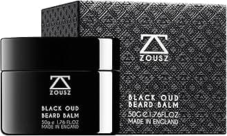 ZOUSZ Black Oud Premium Beard Balm - Classic Oud Wood - Scented Facial Hair Grooming and Skin Care Butter for Men - Avocado, Argan, Macadamia Oils - Moisturiser, Conditioner, Dandruff Remover - 50g