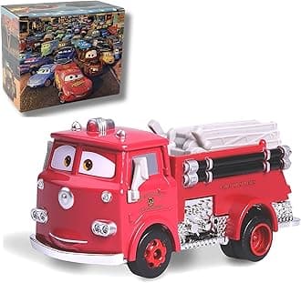 Die-Casting Racers Toy Cars, Safety Alloy Material for Childs, Beauty Color Box Packaging for Your Son Birthday, Inspired by Favorite Characters, Gift for 3+ Years Old (Firetruck)
