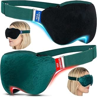 Medi Grade Heated & Cooled Eye Mask - Black Silk, 8.27in. x 3.74in., Pull On, Hot & Cold Therapy, HydroBead Technology, Color-Changing Safety, Ideal for Dry Eyes, Puffy Eyes, Migraine Relief
