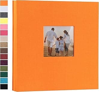 potricher Linen Hardcover Photo Album 4x6 1000 Photos Large Capacity for Family Wedding Anniversary Baby Vacation (Orange, 1000 Pockets)