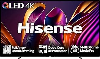 Hisense 100 Inch 144Hz 4K QLED Smart Gaming TV 100E7NQTUK PRO - Full Array Local Dimming, Dolby Vision Atmos, Freesync, Subwoofer, Vidaa OS with Freely, Youtube, Netflix and Disney+ (2024 Model)
