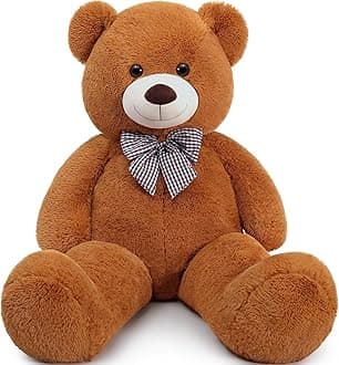 Giant Brown Teddy Bear 4 Feet,Adorable and Cuddly Big Bear Stuffed Animal 47", Classic Teddy Bear Plush Gift Decoration for Baby Shower,Party,Birthday,Valentines Day