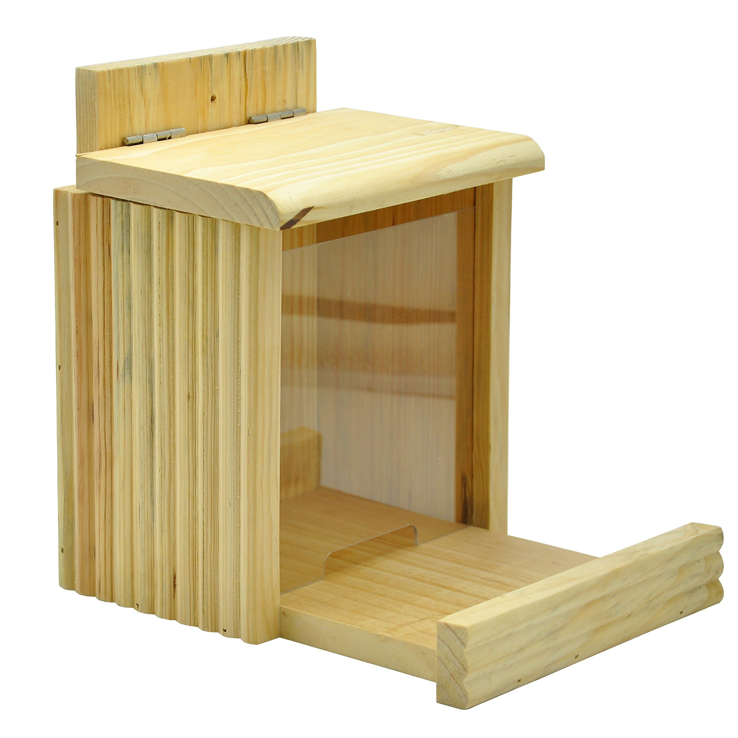 Gardirect Squirrel Snacker Feeder, Squirrel Munch Box Feeder (7" x 9" x 9", Pine)