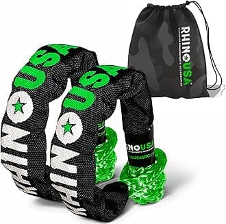 Synthetic Soft Shackle Rope (2-Pack) - 3/8 Inch x 22 Inch (31,400lb Min Break Strength) Offroad Soft Shackle Recovery Kit for Truck, UTV, ATV - Compatible with Jeep, Toyota, Ford & More!