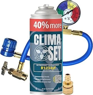 – ClimaSet R1234yf air conditioning refill - r1234yf air conditioning gas - 1x235 g with hose, pressure gauge and HP/LP adapter - Car air conditioning - Car air conditioning refill - ECO