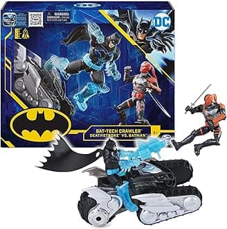 DC Comics Batman Bat-Tech Crawler Vehicle, Amazon Exclusive Batman and Deathstroke 4-inch Action Figures and Accessories (Only Available On Amazon)