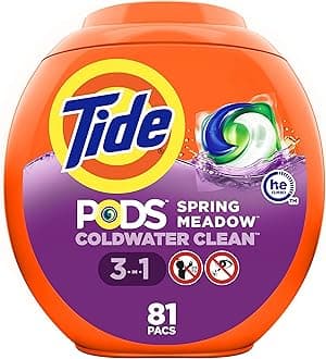 Tide Pods He Turbo Laundry Detergent Packs, Spring Meadow, 81 Count