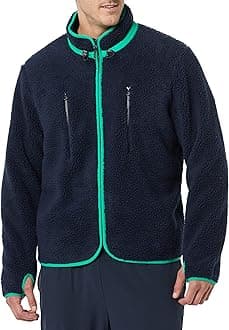 Amazon Essentials Mens Teddy Fleece Full-Zip Mock Neck Jacket with Chest Pockets