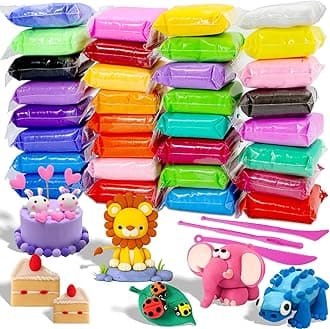 Air Dry Clay - 32 Colors Modeling Clay Kit with 3 Sculpting Tools,Safe & Non-Toxic,DIY Magic Gifts Toys for Boys,Girls,Kids