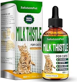 Сat Kidney Support | Milk Thistle for Cats | Herbal Supplement for Kittens & Adult Ones | Solution for All Breeds | Care for Liver | Сhicken Flavor | 2 Oz