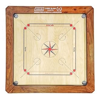 Carrom Board Sure SLAM Indoor Board Game Approved by Carrom Federation of India & Maharashtra Carrom Association (Champion, 20mm)