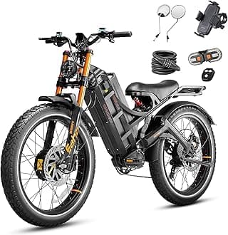 eAhora Romeo Pro 3 Peak 5600W Electric Bike for Adults 50Mph, 60V 80Ah Battery 250 Miles,Long Range Dual Motors Ebike,26"*4.0 Fat Tire Full Suspension