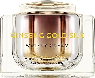 Ginseng Gold Silk Watery Cream 2.11 Oz(60g)-6 Years Korean Ginseng, 99.9% Pure Gold Premium Skin Care, Anti-Aging Moisturizer for Skin, Wrinkle Care with Ginseng Saponins