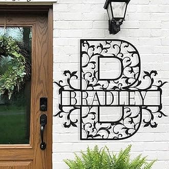 Custom Metal Signs Metal Name Sign Metal Wall Art Split Letter Monogram Wall Decor Metal Wall Art Last Name Sign Family Name Sign Personalized Wedding Gift Fire Pit Sign Outdoor Decor Cabin Sign