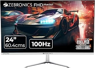 ZEB-A24FHD Ultra Slim LED Monitor with 60.4cm (24”) Wide Screen, Full HD 1920x1080, 75Hz Refresh Rate, HDMI, VGA, 250cd/m² Brightness, Built in Speaker and Wall mountable Design
