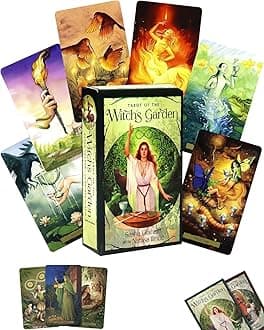 Oracle Cards, Tarot Card, Tarot Cards Deck 78 Original, Tarot Auf Englisch, Tarot of The Witch's Garden, Witch Garden Tarot is Suitable for Home Or Group Activities, Excluding Instruction Book
