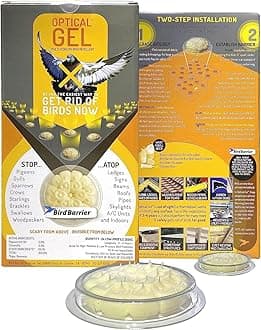 Bird Barrier Optical Gel 24 Pack | Natural Multisensory Bird Deterrent | Easy Installation | Discreet Appearance | Long-Lasting Solution | Repels Birds on Roofs, Beams Signs, Soffits, Ledges, and More