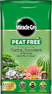 10L Cactus, Succulent & Bonsai Premium Compost, Peat Free, Fertiliser Mix for Healthy Growth, Ideal for Indoor and Outdoor Plants