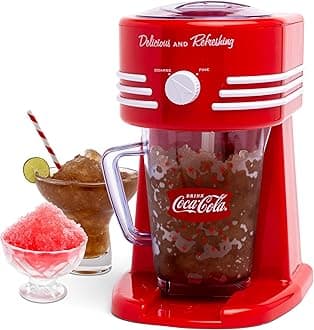 Nostalgia Coca-Cola 40-Ounce Frozen Beverage Station, Perfect for Slush Drinks, Snow Cones, Margaritas, Daiquiris, Stainless Steel Blades, Cord Storage, Red