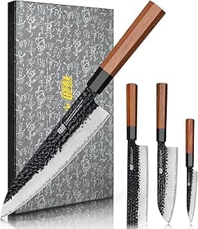 FINDKING Dynasty series 4pcs in One Kitchen Knife Set, included Chef Knife & Santoku Knife & Nakiri Knife & Utility Knife