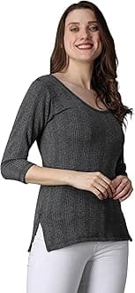 WearslimWomen's Winter Warmer Thermal Vest 3/4 Sleeves Ultra Soft Scoop Neck Winter Inner Wear Top Johns Underwear