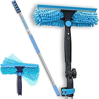 IGAD Professional 20 Foot (6m) Telescopic Window Cleaning Kit with 10" (25cm) Squeegee, Extension Pole and Accessories for Windows