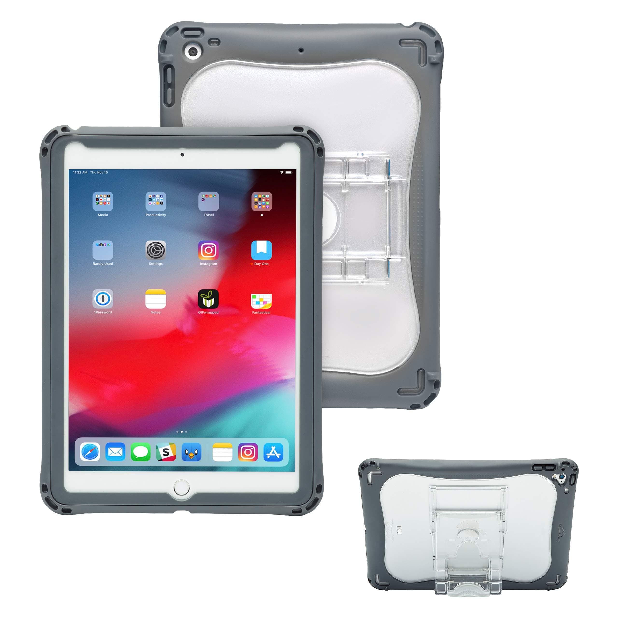 Brenthaven Edge 360 Case with Integrated Screen Protector Designed for Apple iPad 9.7 (5th and 6th Gen)for K-12 Students, Teachers and Kids–Gray, Durable, Rugged Protection from Impact and Compression