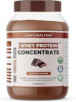 Natural Whey Protein Concentrate Chocolate - 1 kg (Naturally flavored, Non GMO, No Artificial Sweeteners)