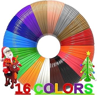 16-Color 320ft PLA 3D Pen Filament Refills - 1.75mm, Kids Safe, 250 Stencils eBook - for SCRIB3D P1 and MYNT3D Pens