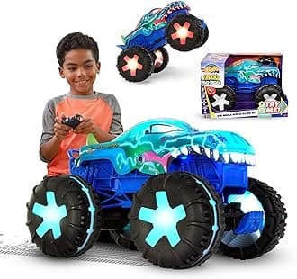Hot Wheels Monster Trucks Remote Control Car, 1:15 Scale Mega-Wrex Alive Battery-Powered RC Vehicle with Lights & Sounds, JBD90